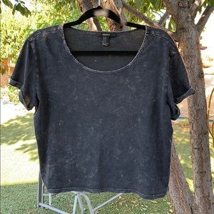 Acid Washed Black Tee